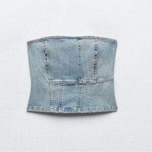 Zara Denim Bustier Top